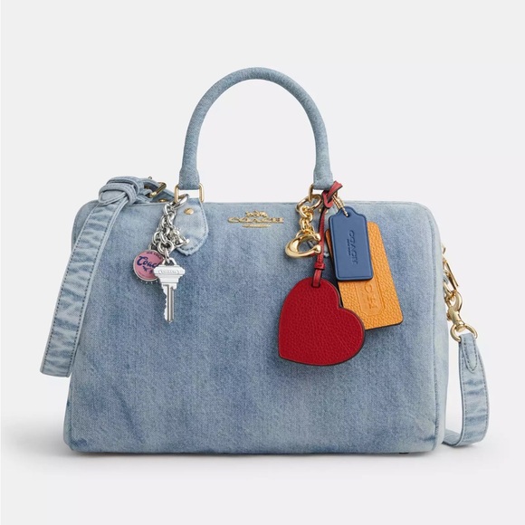 ‼️last 3‼️NWT！Coach Rowan Large Satchel In Loved Denim（CDY75）fast shipping - Picture 7 of 13
